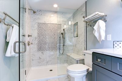 Sleek Bathroom with New Shower
